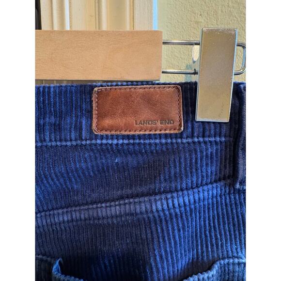 Lands' End Navy Blue Corduroy Straight Leg Mid Rise Women's Pants Jeans Sz 8 - Picture 9 of 13